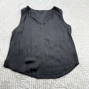 Banana Republic Blouse Womens XS Black Split Neck Sleeveless Work Office Top